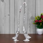 eCraftIndia Silver Metal Kissing Swan -1