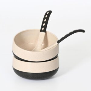 Eha Earth-Friendly Soup Bowls with Spoons - Charcoal